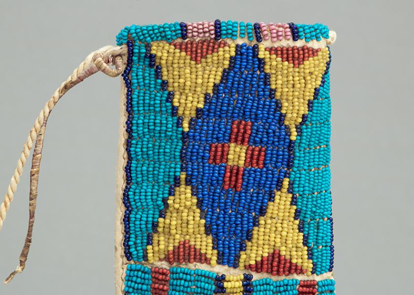 Plains Indian Beaded Knife Sheath, Sioux old antique