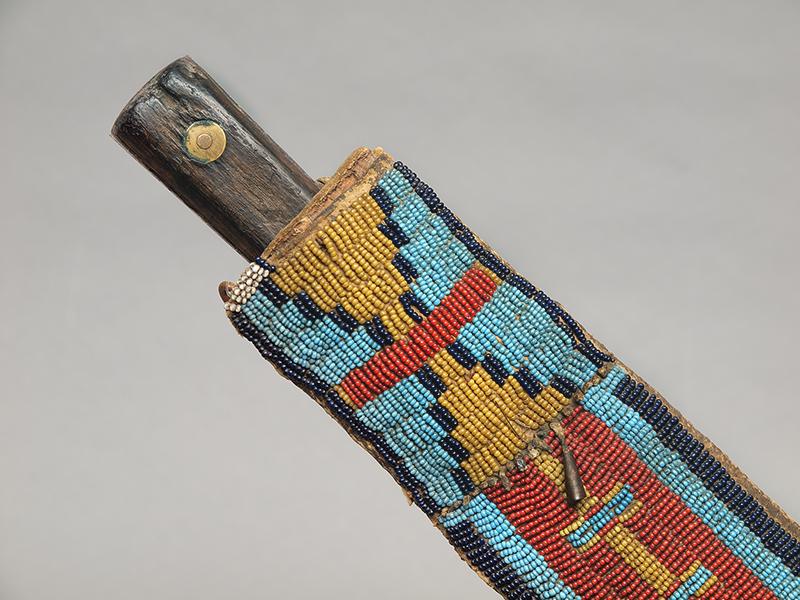 Knife & Sheath, Sioux, circa  1880 old pawn indian beadwork trade beads weapon tool art gallery for sale