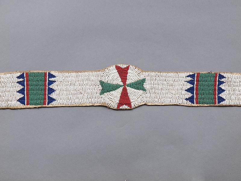 antique sioux beaded blanket strip
