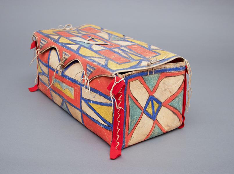 Antique Native American Painted Parfleche Box, Plateau, 19th Century for sale american indian