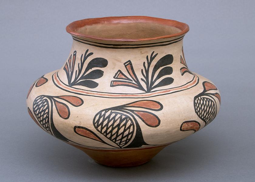 Antique San Ildefonso Pueblo pottery storage Jar