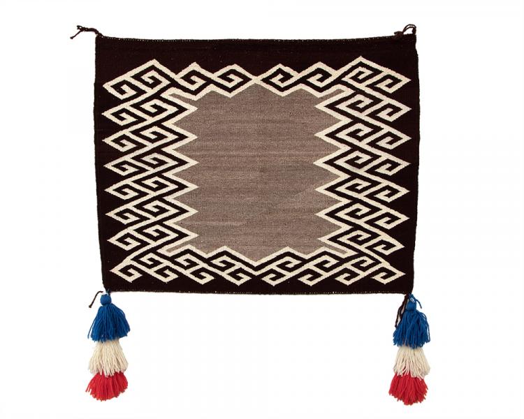 Navajo single saddle blanket southwestern weaving rug