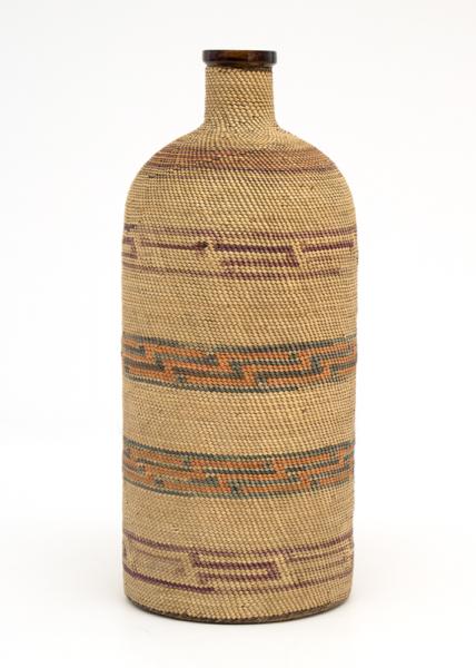 basketry Bottle, Micmac, circa 1920 19th century Native American Indian antique vintage art for sale purchase auction consign denver colorado art gallery museum