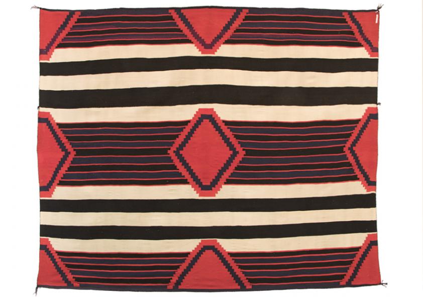 Chief's Blanket, Navajo, third phase, textile weaving circa 1880-1890 19th century Native American Indian antique vintage art for sale purchase auction consign denver colorado art gallery museum
