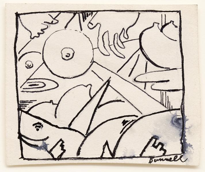 Charles Ragland Bunnell, Abstract Line Drawing, ink, circa 1935