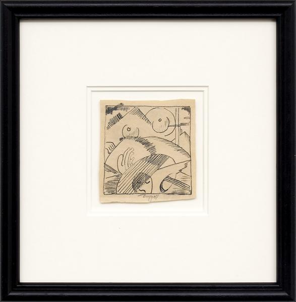 Charles Bunnell art for sale, vintage Abstract, ink drawing, painting, circa 1935
