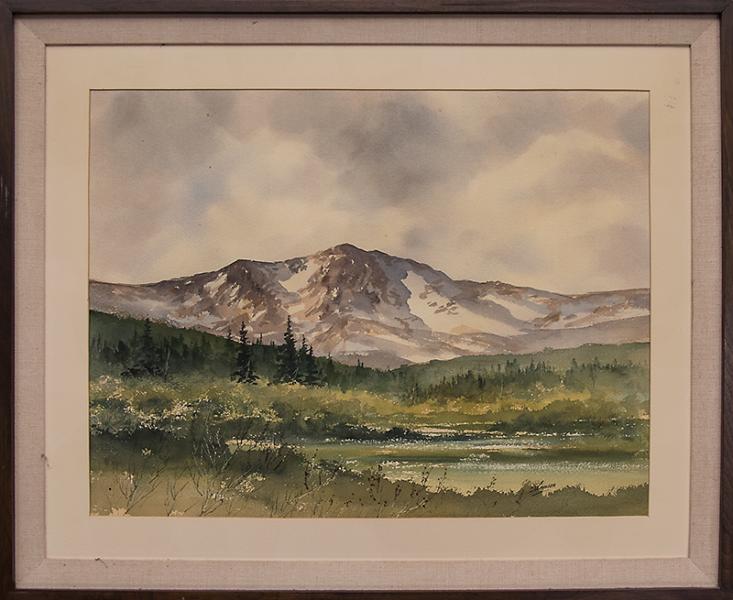 Herbert E. Thomson Moraine Park, Rocky Mountain National Park colorado landscape painting vintage estes park snow river spring