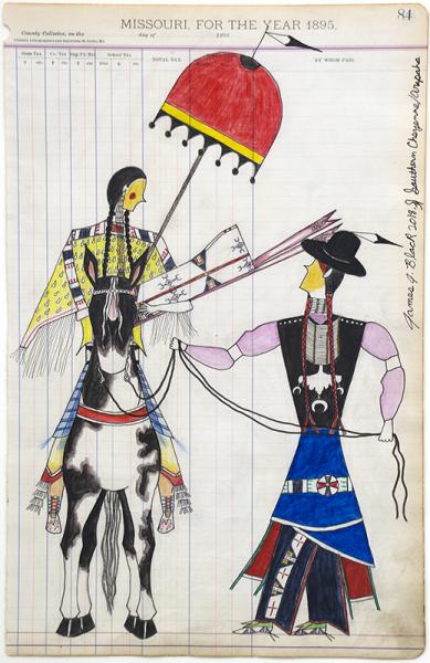 James Black out for the day Cheyenne artist contemporary traditional ledger