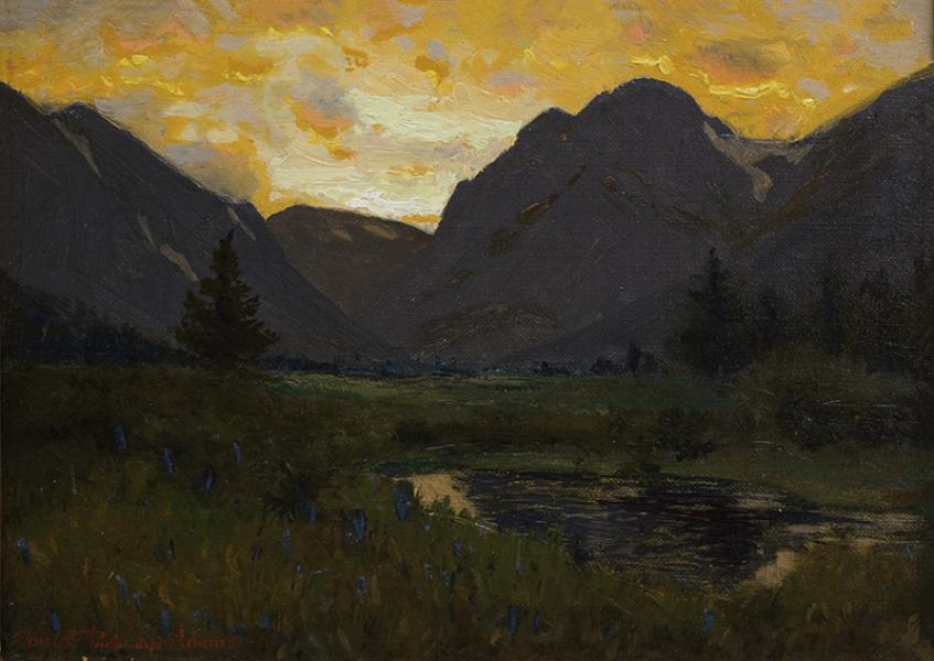 Colorado Mountain Landscape, Rocky Mountain National Park, Charles Partridge Adams Paintings for Sale