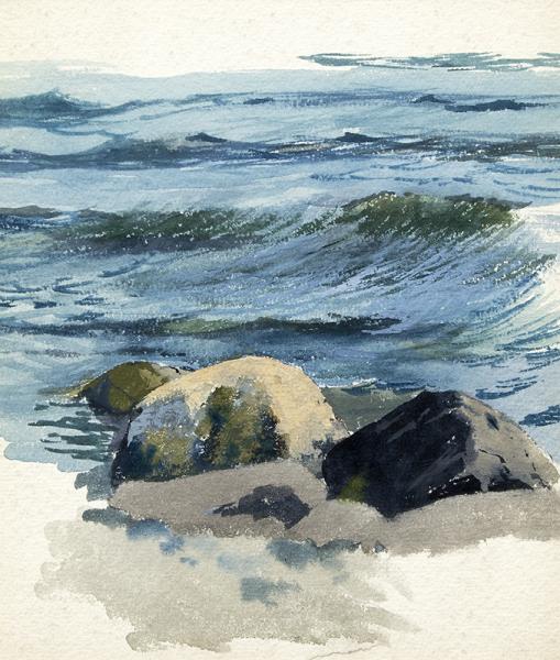 Charles Partridge Adams, Waves and Rocks, California Coast