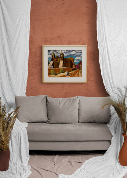 Untitled (Rancho de Taos Church in New Mexico), Painting, circa 1940