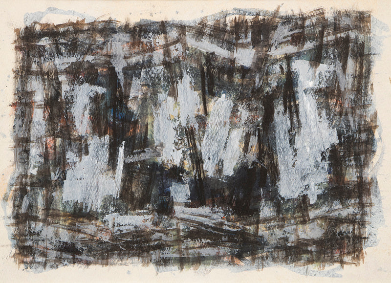 Untitled (Abstract in Brown, Cream, and Blue), Painting, circa 1955