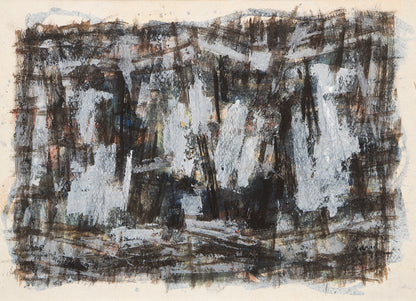 Untitled (Abstract in Brown, Cream, and Blue), Painting, circa 1955