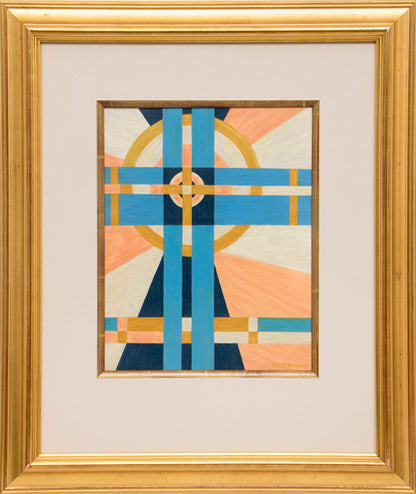 Untitled (Abstract in Cream, Gold, Pink, and Blue), Drawing, 1939