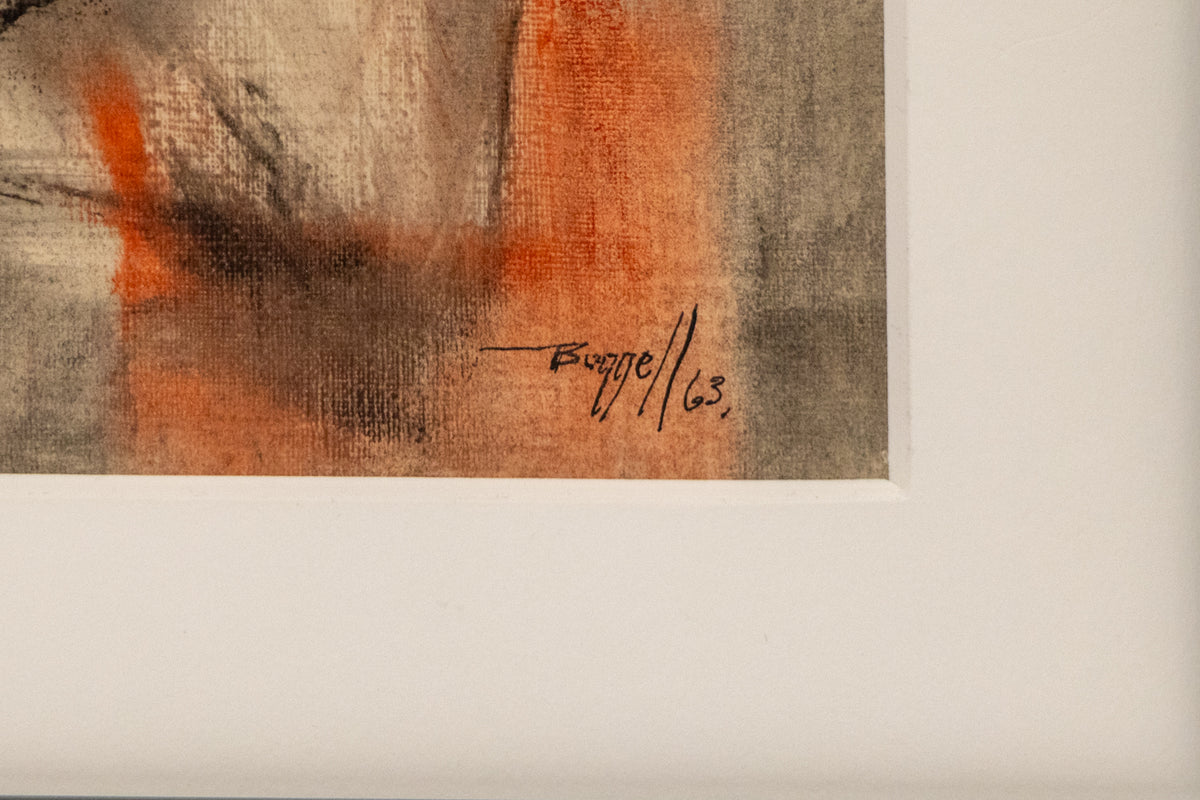 Untitled (Abstract in Gray, White, Orange, Red, Yellow and Black ), Painting, 1963