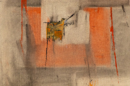 Untitled (Abstract in Gray, White, Orange, Red, Yellow and Black ), Painting, 1963
