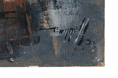 Untitled (Abstract with Gray, Blue, Red, White & Black), Painting, dated 1953