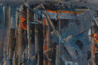 Untitled (Abstract with Gray, Blue, Red, White & Black), Painting, dated 1953