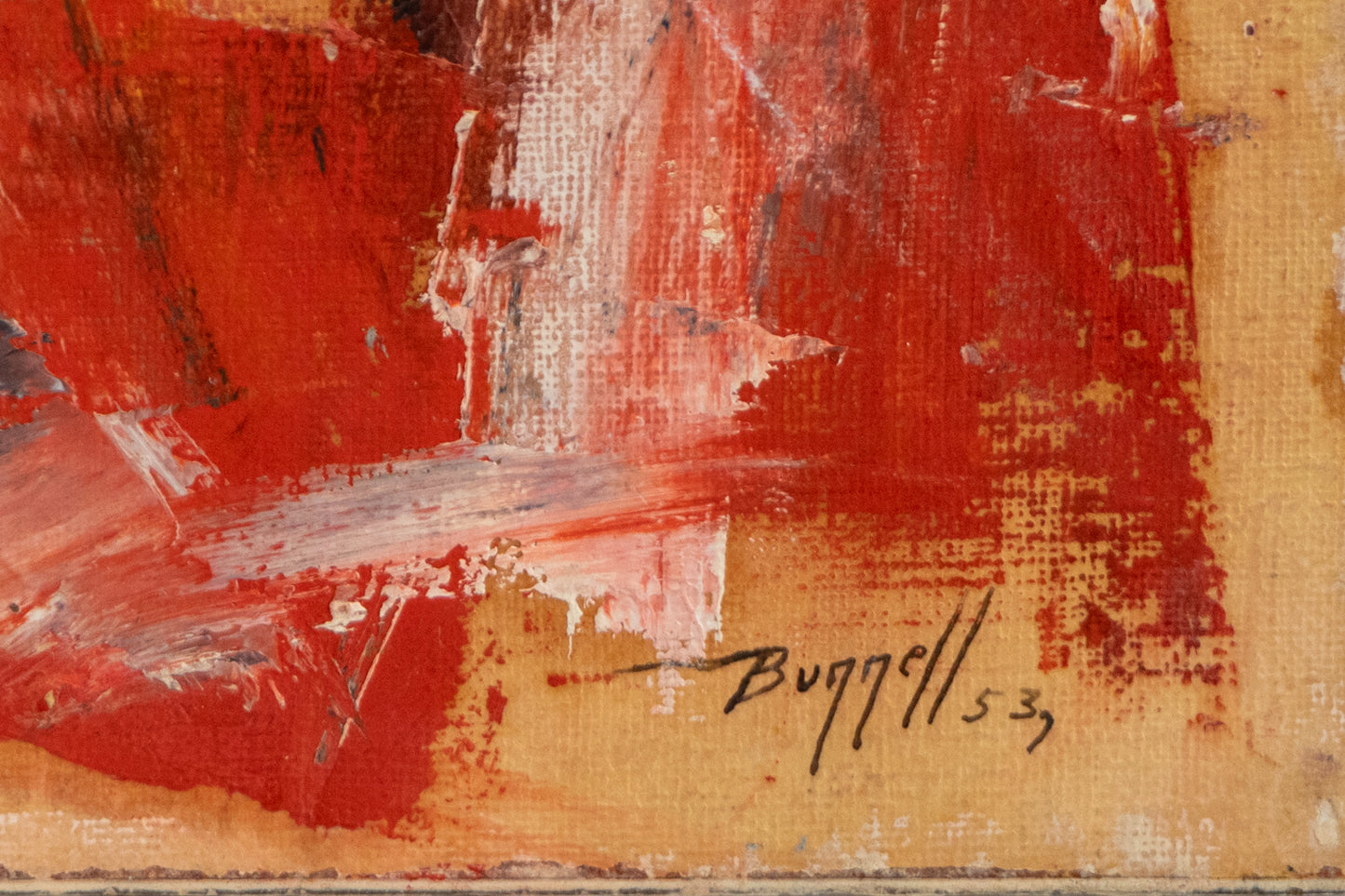 Untitled (Abstract in Red, Orange, White & Blue), Painting, 1953