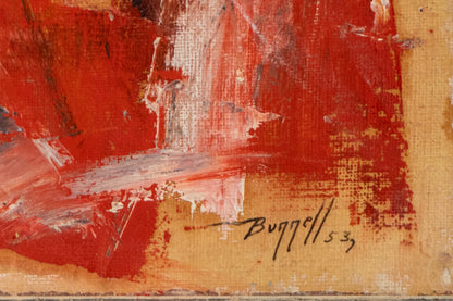 Untitled (Abstract in Red, Orange, White & Blue), Painting, 1953