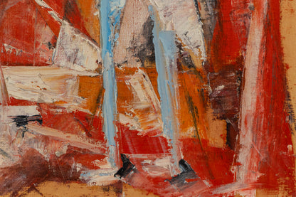 Untitled (Abstract in Red, Orange, White & Blue), Painting, 1953
