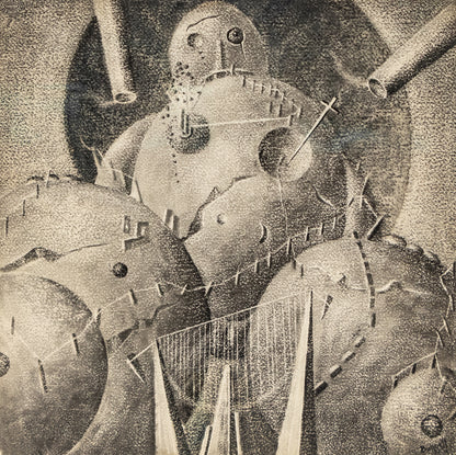 Charles Bunnell (1897-1968) artwork for sale. Rape of the Earth (Black & Blue Series), Drawing, 1941, Denver, Colorado, Art Gallery)