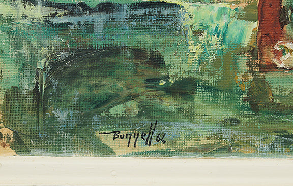 Charles Bunnell (1897-1968) artwork for sale. Untitled (Bull in a Field), Painting, 1961, Denver, Colorado, Art Gallery)
