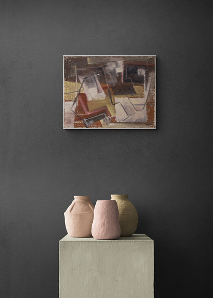 Untitled (Abstract in Black, Gray, Umber, and Ochre), Painting, 1956