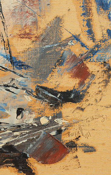Untitled (Abstract in Yellow, Blue, Taupe, and Black), Painting, 1951