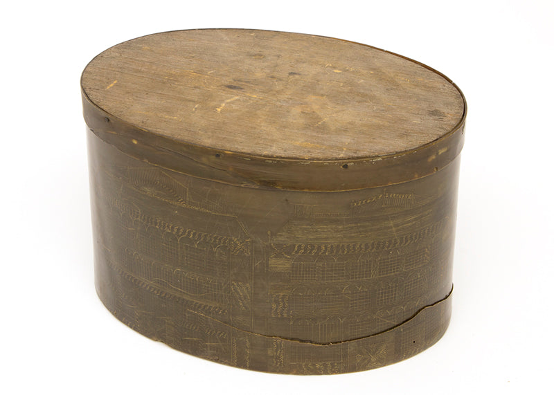 Baleen Box with Incised Maritime Scene, circa 1900