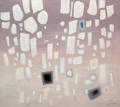 Precipitation (Abstract in White, Mauve, Pink, and Blue), Painting, 1961