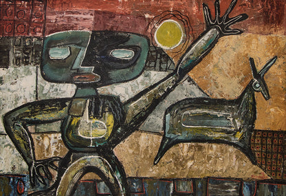 Fetishes (Abstract Figure and Animal), Painting, 1949