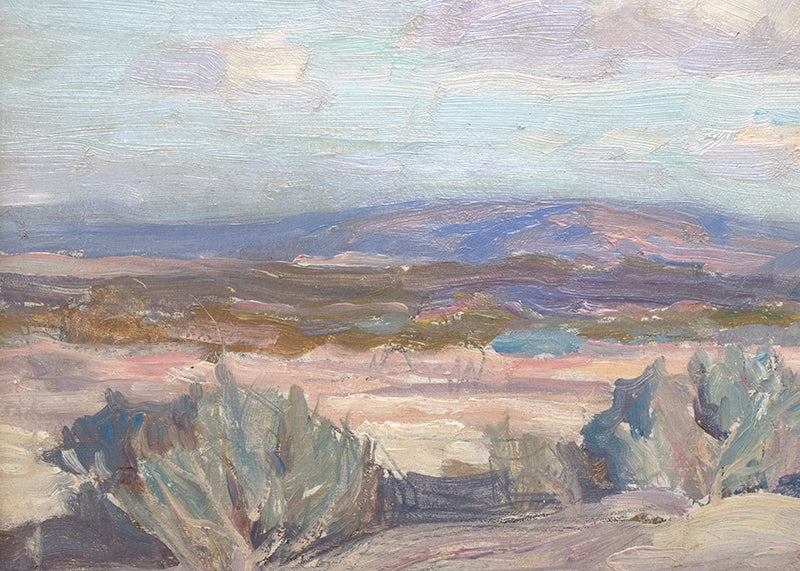 The Squaw, Chinle, Arizona  (Native American Woman on Horseback in a Desert Landscape), Painting, 1920