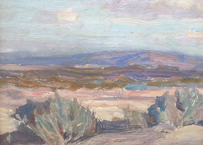 The Squaw, Chinle, Arizona  (Native American Woman on Horseback in a Desert Landscape), Painting, 1920
