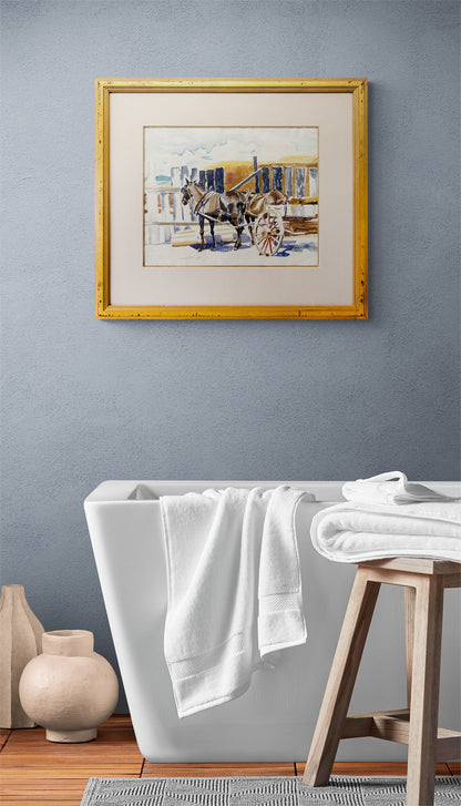 Untitled (Horses with Cart), Painting