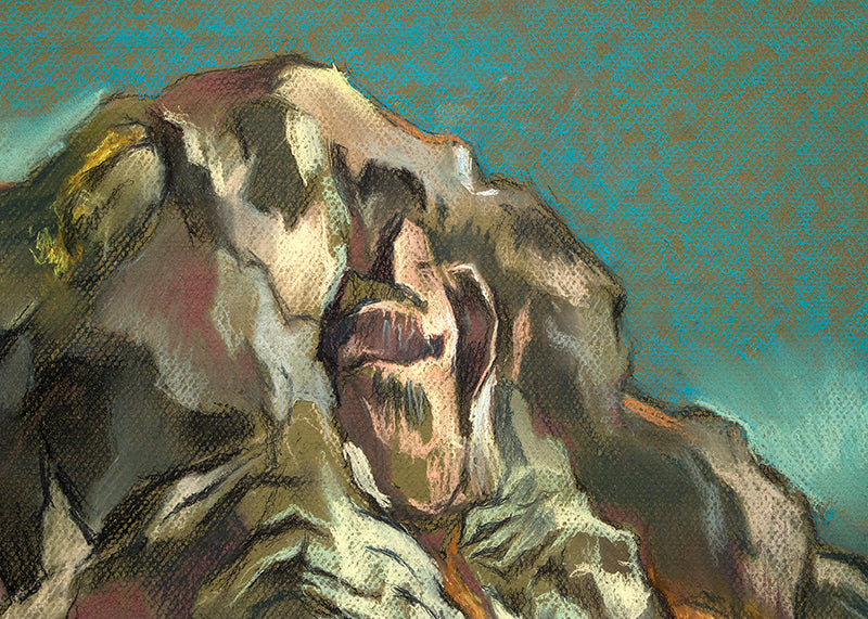 The Cliff (Colorado), Painting, 1997, Eric Bransby (1916-2020), Painting, 19 ¼ x 25 ½ inches, Shipbox: ShipBox-M, Horizontal, Medium, Framed, pastel, 1997, 1950-1999, 1990s, 20th CENTURY (1900-1999), Eric, Bransby, American Modernism, Landscape, Mountains, Broadmoor Art Academy - Colorado Springs Fine Arts Center, Colorado, Fine Art