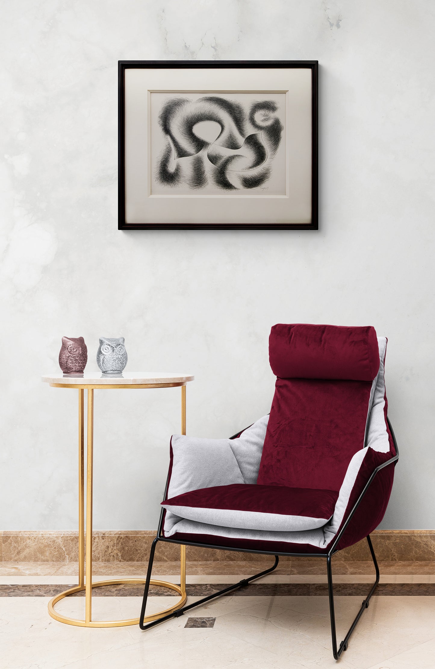 Convolution (Black and White Abstract), Print, 1948