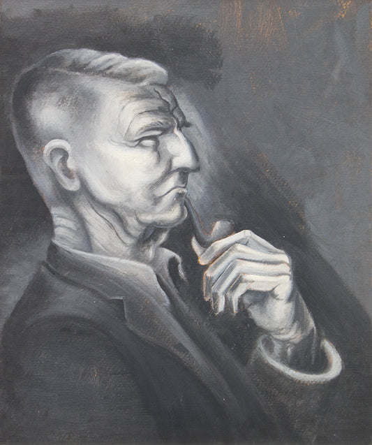 Archie Musick (1902-1978) artwork for sale. Untitled (Portrait of a Man with Pipe), Painting, circa 1952, Denver, Colorado, Art Gallery)