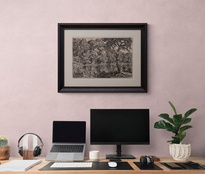 River Motif; edition of 50, Print, 1918
