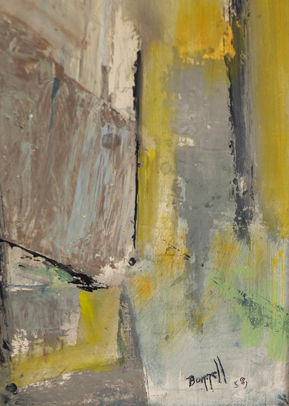 Untitled (Abstract Expressionist Composition in Yellow & Blue), Painting, 1958