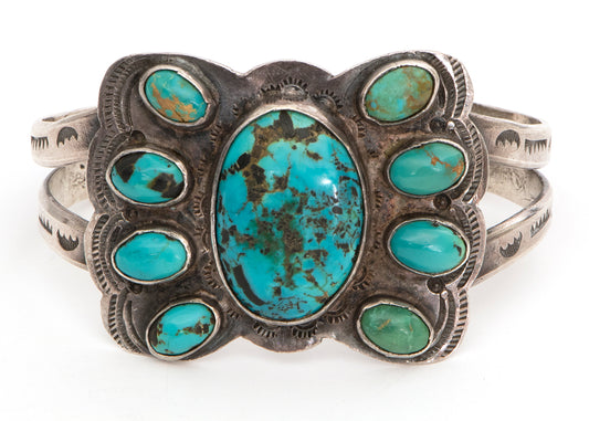Navajo (Diné) artwork for sale. Vintage Old Pawn Cuff Bracelet, circa 1950, Denver, Colorado, Art Gallery)