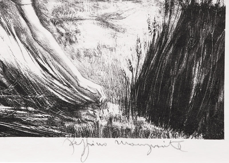 Tomorrow's Bread (Woman Harvesting Grain), Print, 1946