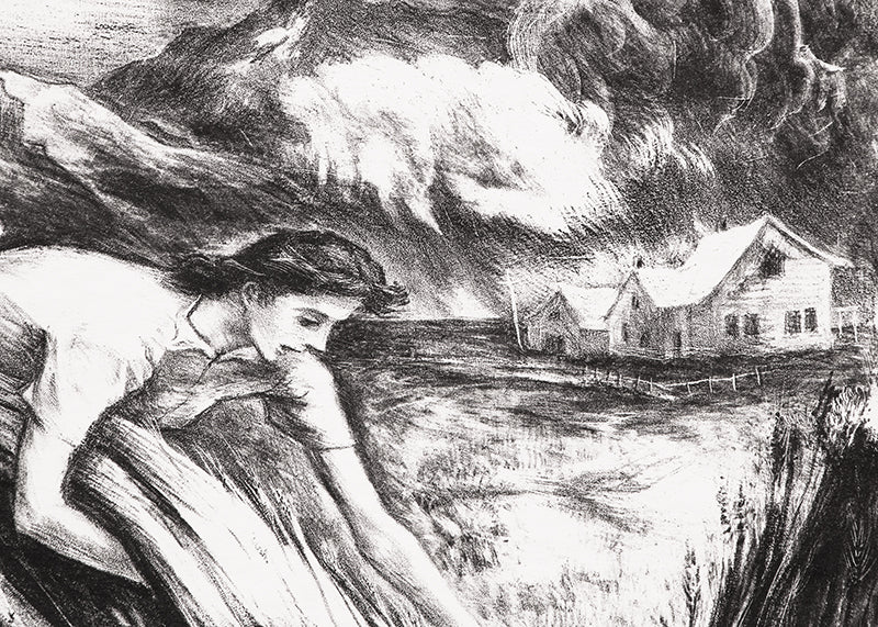 Tomorrow's Bread (Woman Harvesting Grain), Print, 1946