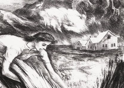Tomorrow's Bread (Woman Harvesting Grain), Print, 1946