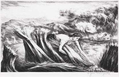 Tomorrow's Bread (Woman Harvesting Grain), Print, 1946