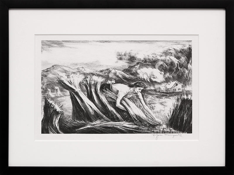 Tomorrow's Bread (Woman Harvesting Grain), Print, 1946