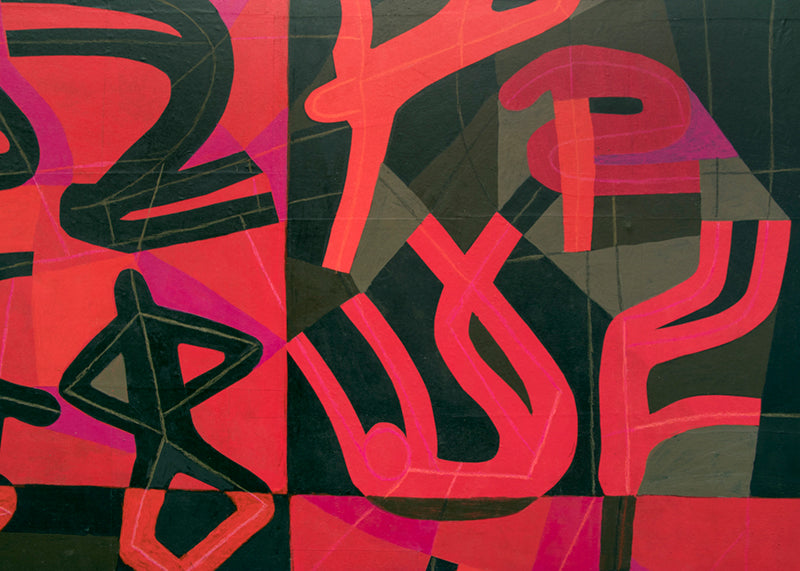Action Series - Break Dance, Mixed Media Painting, 1975