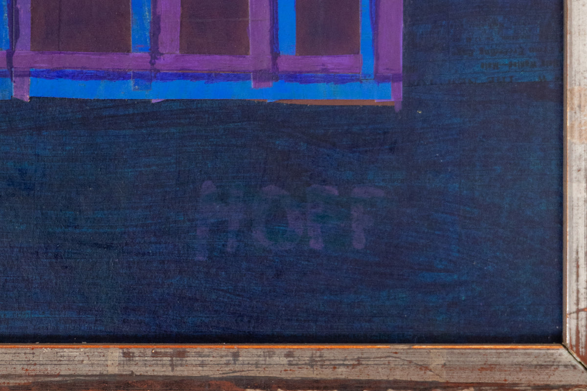 Facade (Abstract in Blue, Purple, Fuchsia, Black and Red & Orange), Painting, 1961