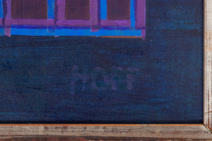 Facade (Abstract in Blue, Purple, Fuchsia, Black and Red & Orange), Painting, 1961