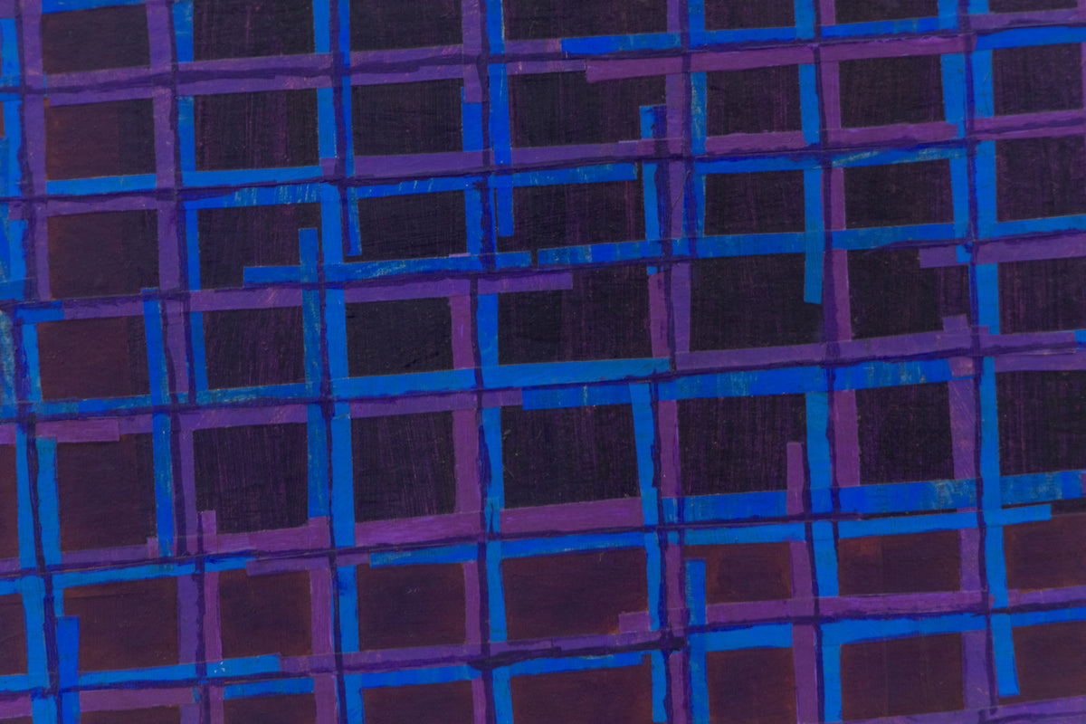 Facade (Abstract in Blue, Purple, Fuchsia, Black and Red & Orange), Painting, 1961